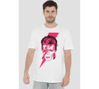 David Bowie Men's Aladdin Sane T-Shirt, White | Size: Large David Bowie White L