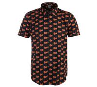 David Bowie Men's All Over Logo Shirt in Black | Size: 2XL David Bowie Black 2XL