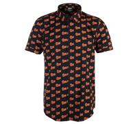 David Bowie Men's All Over Logo Shirt in Black | Size: Large David Bowie Black L