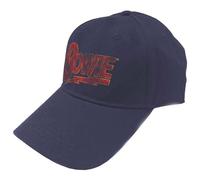 David Bowie Baseball Cap Flash Logo new Official Navy Blue frayed Strapback