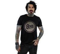 David Bowie Men's Circle Logo T-Shirt Black Medium