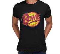 Rockoff Trade Men's Diamond Dogs Vintage Logo Short Sleeve T-shirt, Black, - david bowie tshirt diamond dogs flash vintage logo music gift fan
