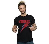 David Bowie Men's Distressed Rebel T-Shirt in Black | Size: 2XL David Bowie Black 2XL