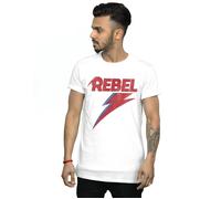 David Bowie Men's Distressed Rebel T-Shirt in White | Size: Medium David Bowie White M
