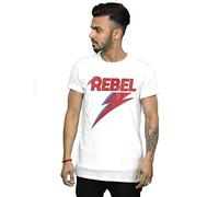 David Bowie Men's Distressed Rebel T-Shirt White X-Large