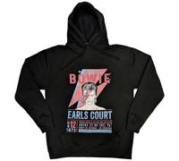David Bowie Men's Earls Court ´73 Pullover Hoodie in Black | Size: XL David Bowie Black XL