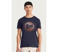 David Bowie Men's Rose Gold Badge T-Shirt in Navy | Size: Medium David Bowie Navy M
