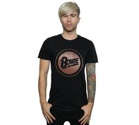 David Bowie Men's Rose Gold Circle T-Shirt in Black | Size: Medium David Bowie Black M