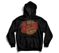 David Bowie Men's Vintage Diamond Dogs Logo Hoodie Black