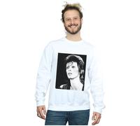 David Bowie Men's Ziggy Looking Sweatshirt in White | Size: XL David Bowie White XL
