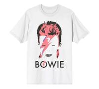 David Bowie Men's Ziggy Stardust T-Shirt in White | Size: XL David Bowie White XL