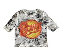 David Bowie Mesh Crop Top T Shirt Diamond Dogs Logo Official Womens M White