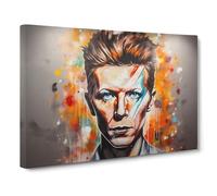 David Bowie No.2 Canvas Print for Living Room Bedroom Home Office Décor, Wall Art Picture Ready to Hang, 30x20 Inch (76x50 cm)