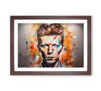 David Bowie No.2 Framed Print | A2 Walnut Framed Wall Art | Ready to Hang | Modern Nature Picture | Living Room Bedroom Lounge Office