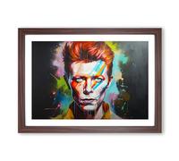 David Bowie No.3 Framed Print | A2 Walnut Framed Wall Art | Ready to Hang | Modern Nature Picture | Living Room Bedroom Lounge Office