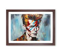 David Bowie No.4 Framed Print | A2 Walnut Framed Wall Art | Ready to Hang | Modern Nature Picture | Living Room Bedroom Lounge Office