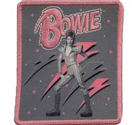 David Bowie Pink Flash Woven Logo Patch (One Size) (Grey/Pink)