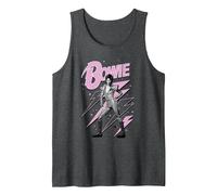 David Bowie - Pink Lightning Starman Tank Top, Men, Dark Heather Grey, Large