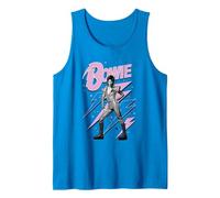 David Bowie - Pink Lightning Starman Tank Top, Men, Sapphire Blue, Medium