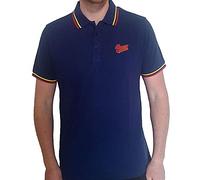 David Bowie Polo Shirt Flash Logo Official Mens Navy Blue L
