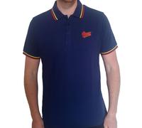 (M, Navy) David Bowie Flash Logo Polo Shirt