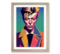 David Bowie Portrait Framed Wall Art Print A2 Oak | Ready to Hang, Premium Gi Paper, Fade-Resistant Inks, Securely Packaged, UK Made