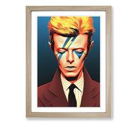David Bowie Portrait Framed Wall Art Print A2 Oak | Ready to Hang, Premium Gi Paper, Fade-Resistant Inks, Securely Packaged, UK Made