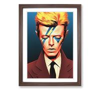 David Bowie Portrait Framed Wall Art Print A2 Walnut | Ready to Hang, Premium Gi Paper, Fade-Resistant Inks, Securely Packaged, UK Made