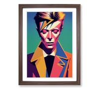 David Bowie Portrait Framed Wall Art Print A2 Walnut | Ready to Hang, Premium Gi Paper, Fade-Resistant Inks, Securely Packaged, UK Made