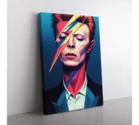 David Bowie Portrait Vol.3 Canvas Wall Art Print Ready to Hang, Framed Picture for Living Room Bedroom Home Office Décor, 76x50 cm (30x20 Inch)