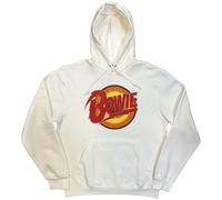 David Bowie - Felpa # Xxs Unisex White # Vintage Diamond Dogs Logo