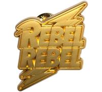 David Bowie Rebel Rebel Gold Pin Badge One Size