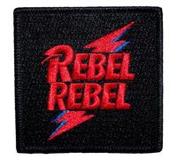 Rock Off officially licensed products David Bowie Rebel Rebel Pink & Blue Woven Patch Accessory Size