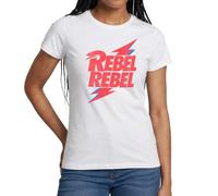 David Bowie Rebel Rebel with Flash Women's T-Shirt White