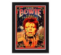 David Bowie Signed Poster Print | Limited Edition Glam Art Rock Memorabilia | Ziggy Stardust Autograph Collectible Wall Art Fan Gift (A4 Framed Without Mount)