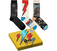 David Bowie Socks Collection - Official David Bowie Pack - Gifts for Music Lovers, Cotton Socks, 2 Sizes, 4-7 and 7½-11½