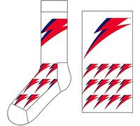 David Bowie Socks Flash Logo Official Mens White (UK Size 7-11) One Size