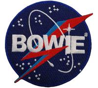 David Bowie Space Logo Woven Patch in Blue David Bowie Blue