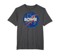 David Bowie - Spaceman T-Shirt, Men's Big and Tall, Dark Heather Grey, 5X Tall