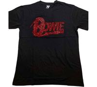 David Bowie T Shirt Diamante Flash Logo Official Unisex Black XL
