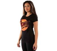 David Bowie T Shirt Diamond Dogs Diamante Logo Official Women's Skinny Fit, Black, L