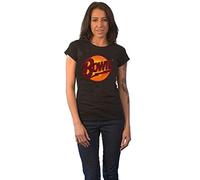 (S, Black) David Bowie Diamond Dogs Diamante Skinny T Shirt