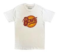 David Bowie T Shirt Diamond Dogs Vintage Logo Official Mens White L
