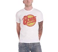 David Bowie T Shirt Diamond Dogs Vintage Logo Official Mens White M