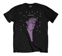 David Bowie T Shirt Dots Logo Blackstar Official Mens Black L