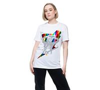 David Bowie T Shirt Holographic Bolt Ziggy Stardust Official Mens White L