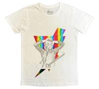 DAVID BOWIE T Shirt Holographic Bolt Ziggy Stardust Official Mens White XL