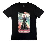 David Bowie T Shirt Moonage Daydream Glitter Print Official Unisex Black XL