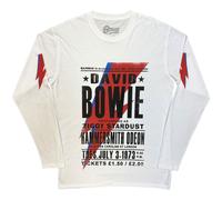 David Bowie T Shirt Hammersmith Odeon new Official Mens White Long Sleeve