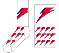 David Bowie Unisex Adult Flash Socks (7 UK-11 UK) (White/Red/Black)